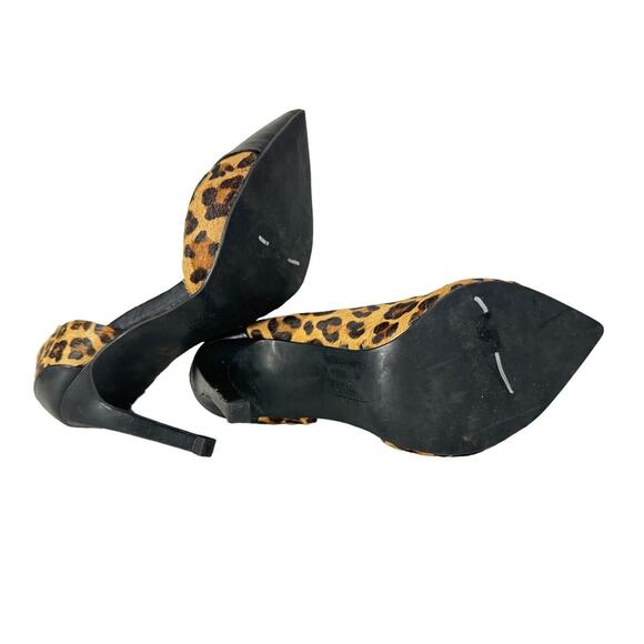 Zara Trafaluc High Heels Womens Shoes Leopard Print 37 6.5 Calf Hair Black Pumps - Picture 6 of 8